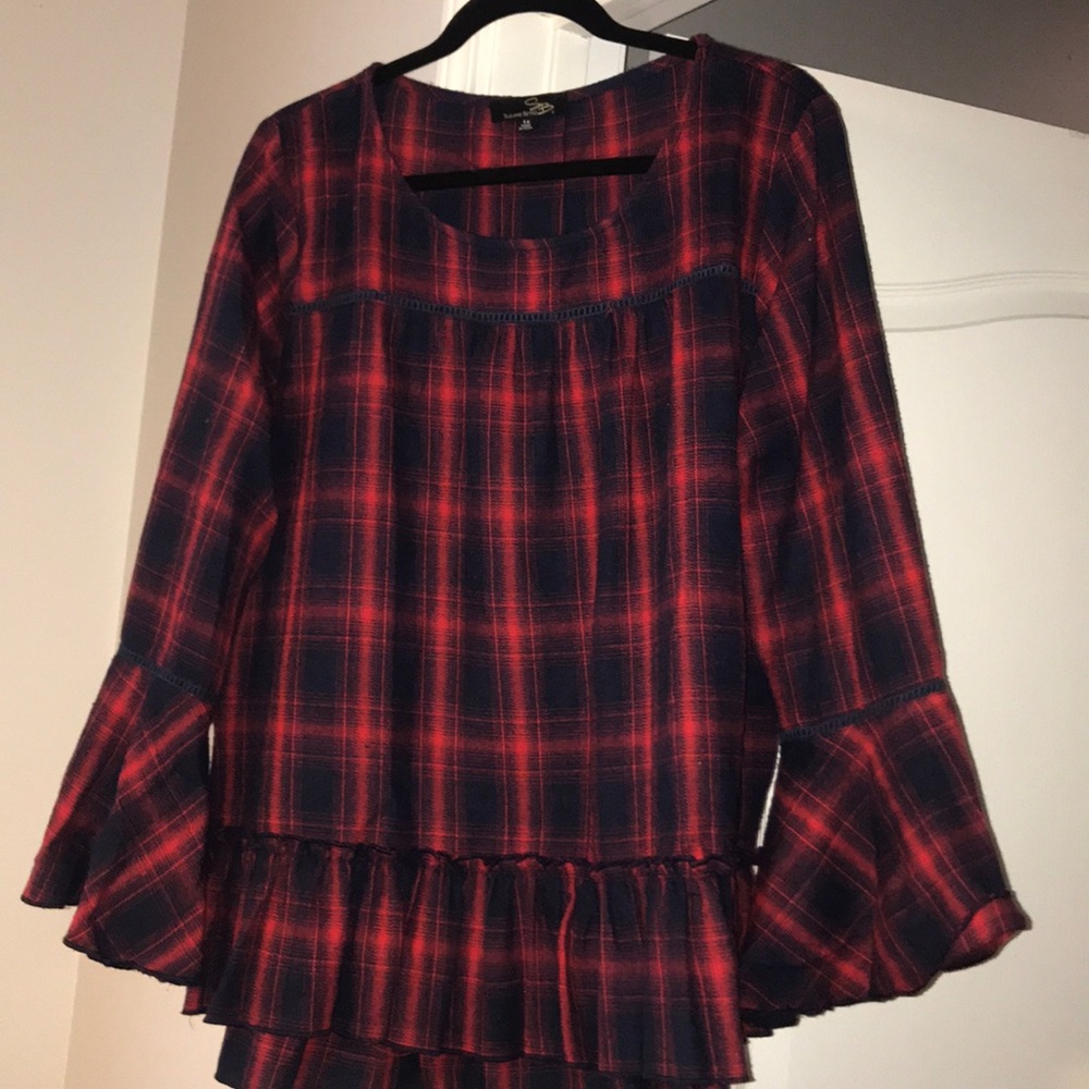 Plaid Red and Blue Tunic